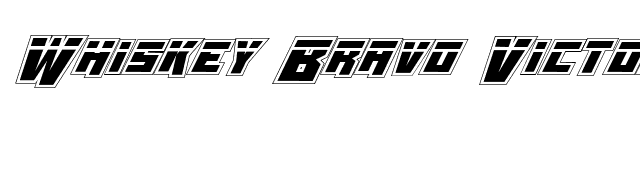 Whiskey Bravo Victor Laser Pro font preview