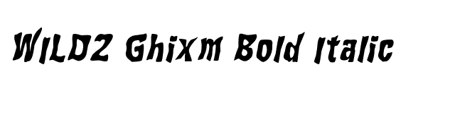 WILD2 Ghixm Bold Italic font preview