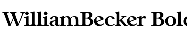 WilliamBecker Bold font preview