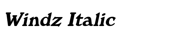 Windz Italic font preview