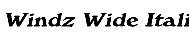 Windz Wide Italic font preview