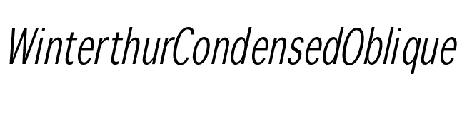 WinterthurCondensedOblique font preview