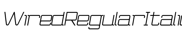 WiredRegularItalic font preview