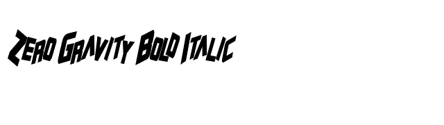 Zero Gravity Bold Italic font preview